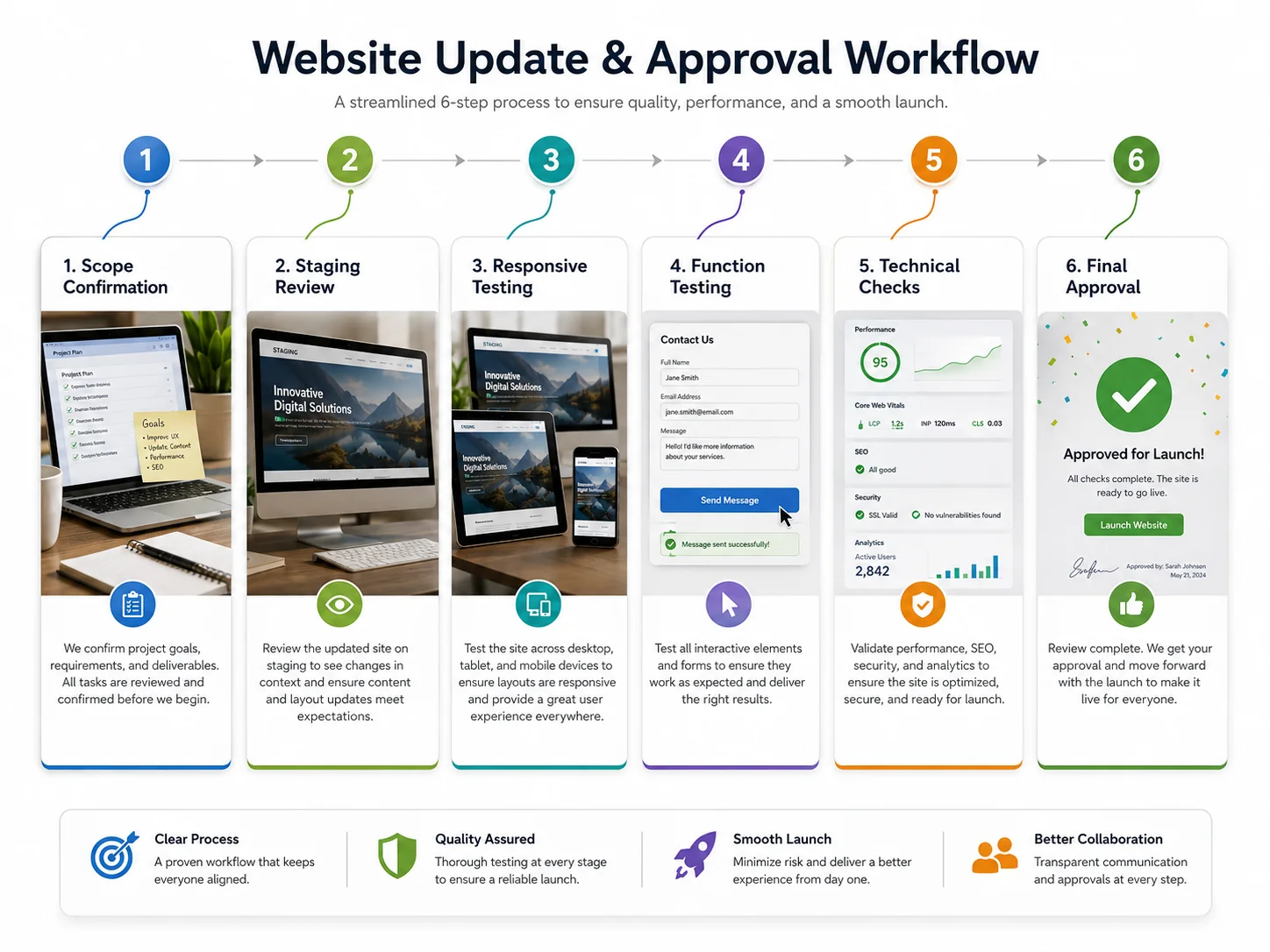 Step-by-step website pre-publish review process