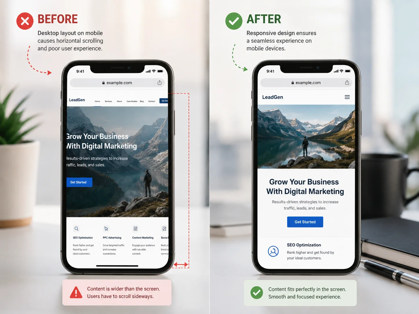 Oversized image causing a broken mobile website layout