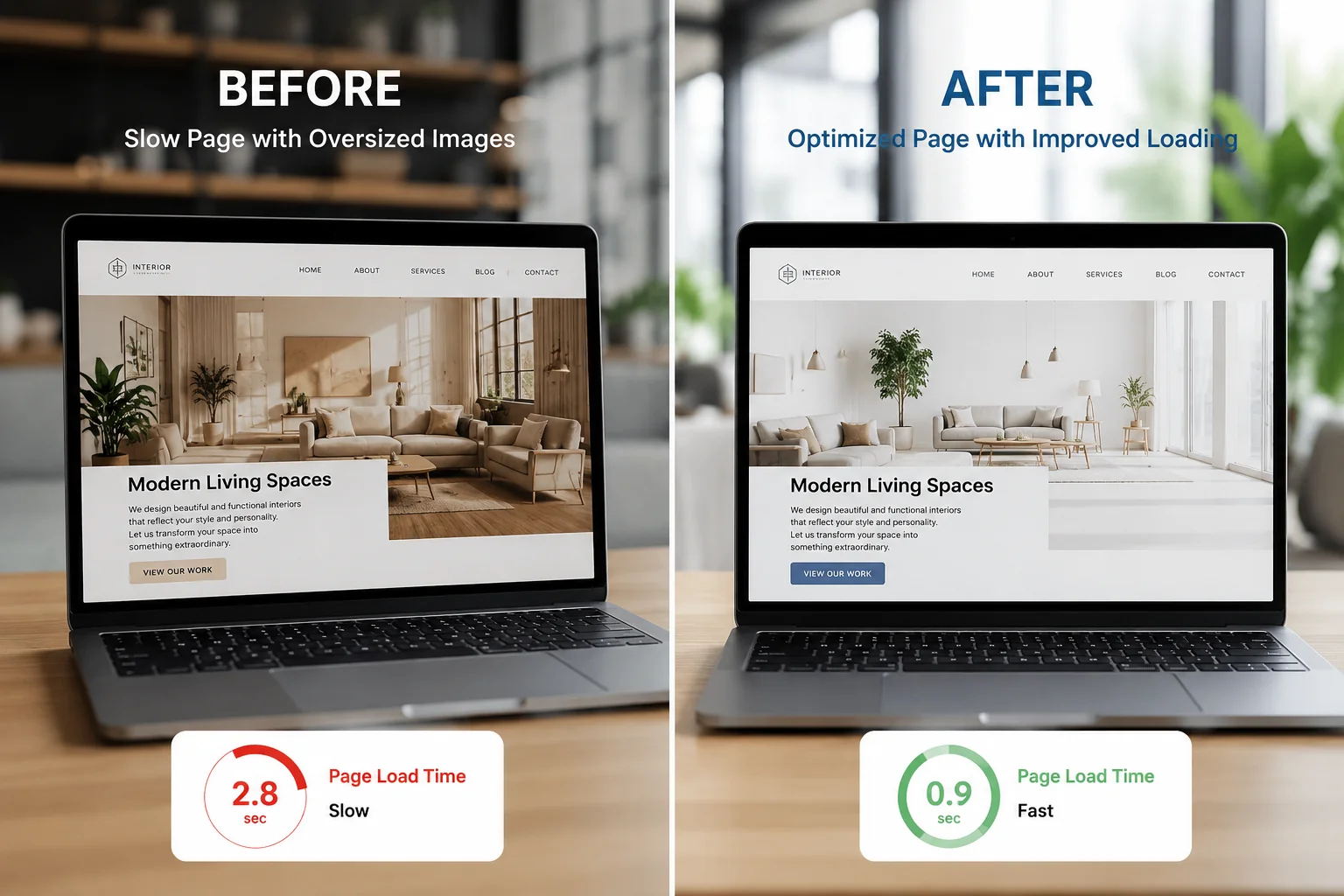 Website speed improvement after optimizing images