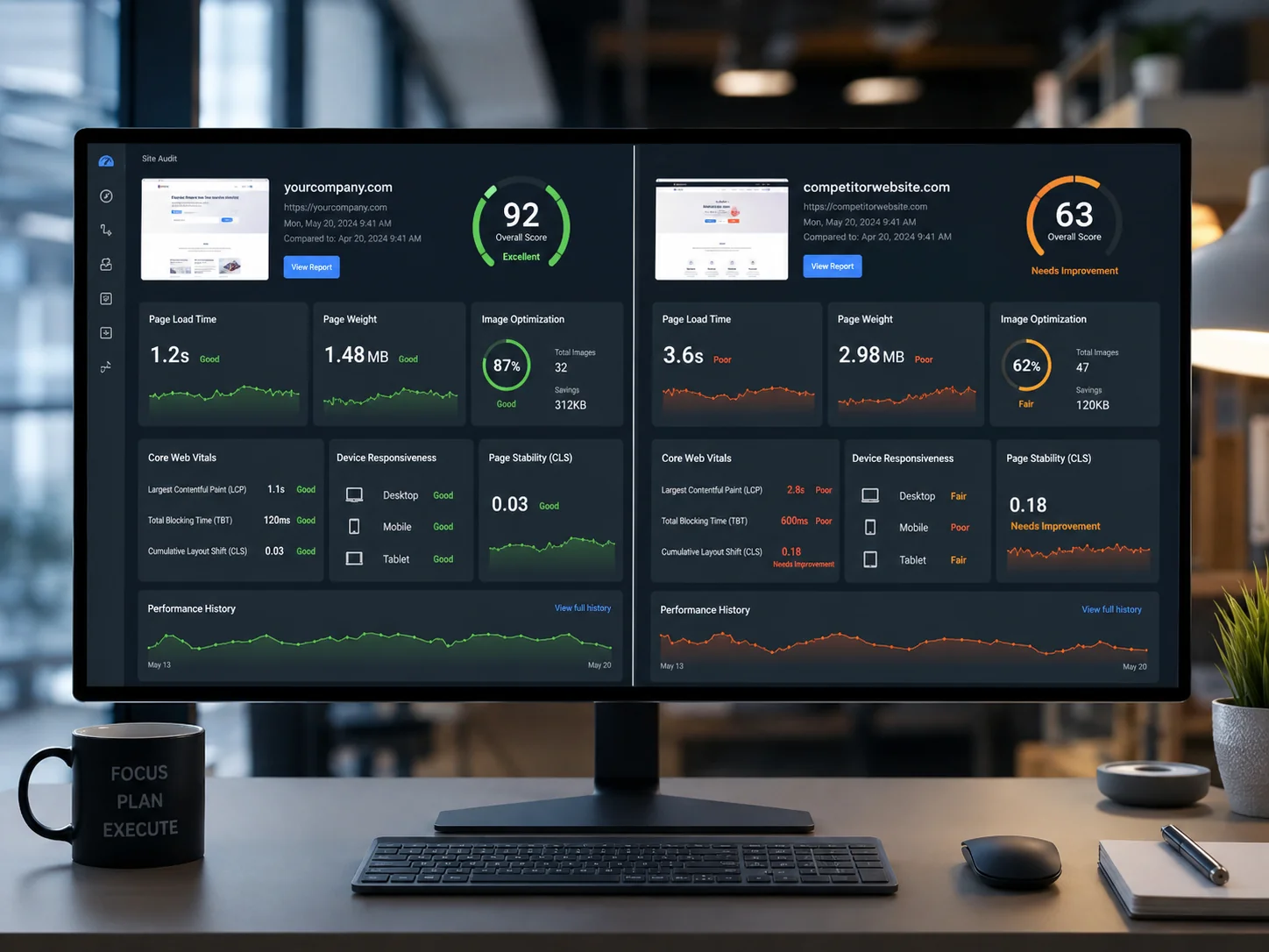 WordPress and Webflow website performance comparison
