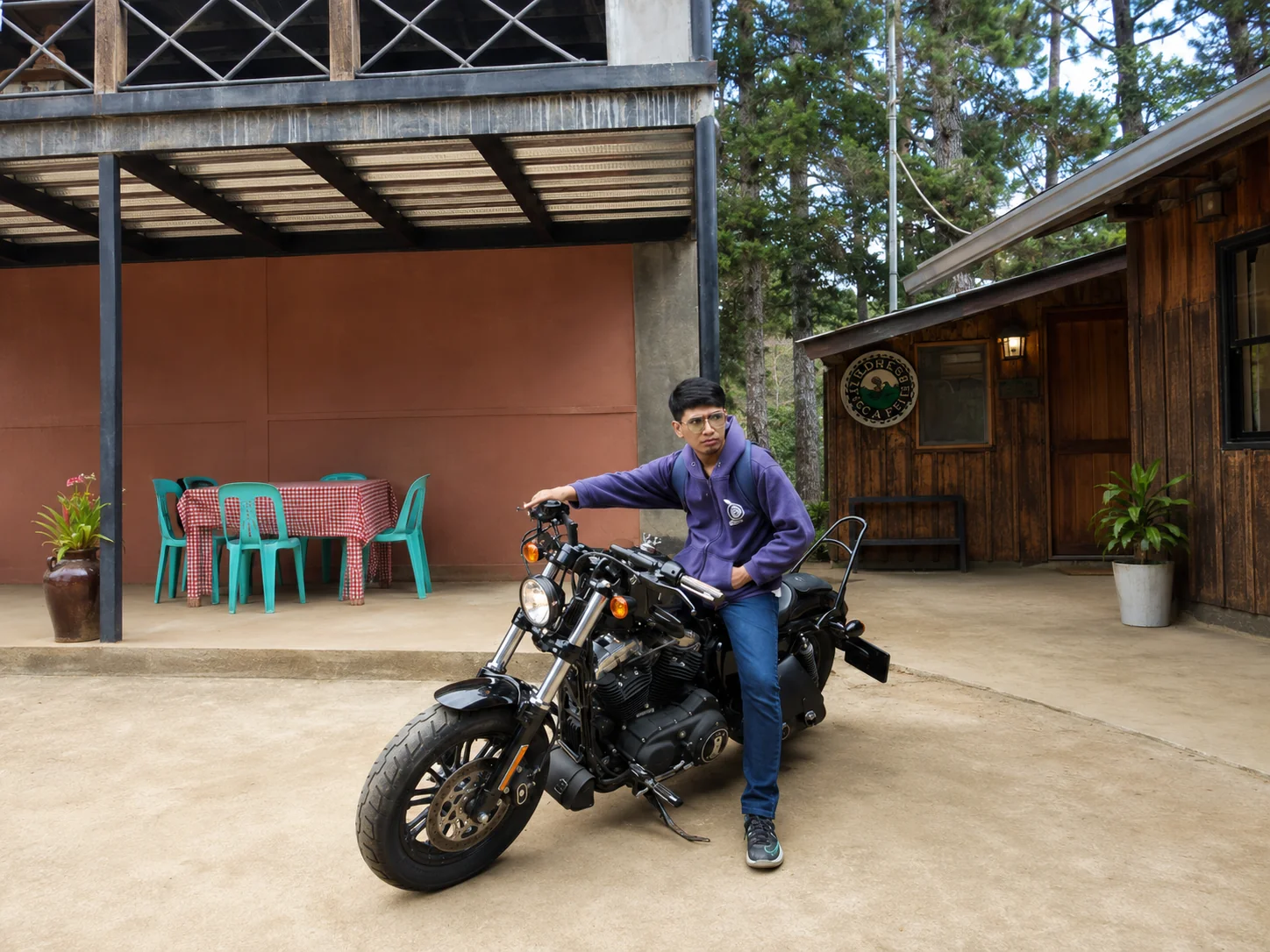 Xander with motorbike